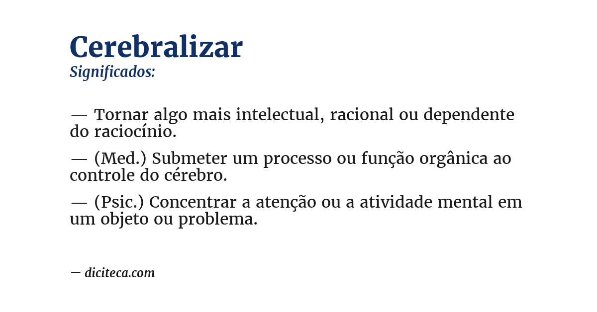 Significado de cerebralizar