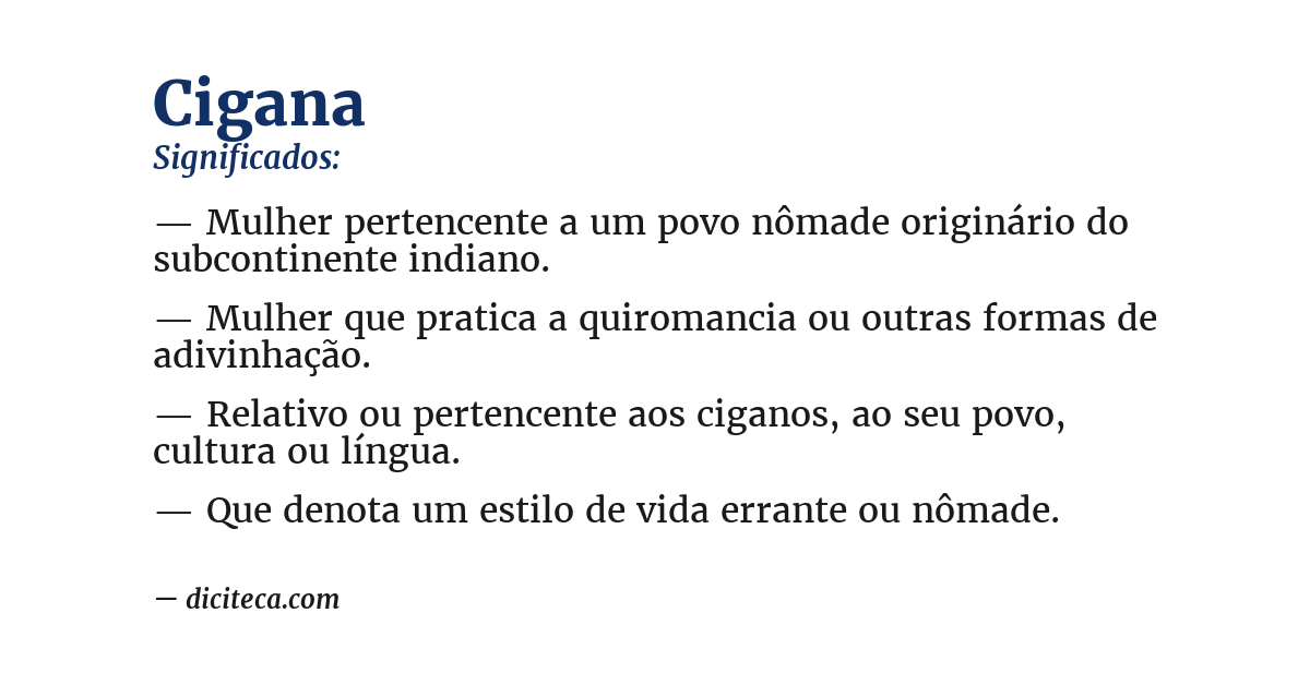 Significado de cigana