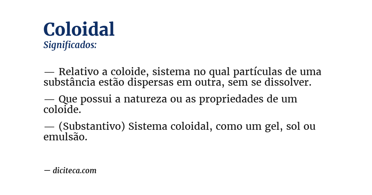 Significado de coloidal