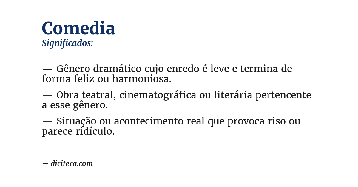 Significado de comedia