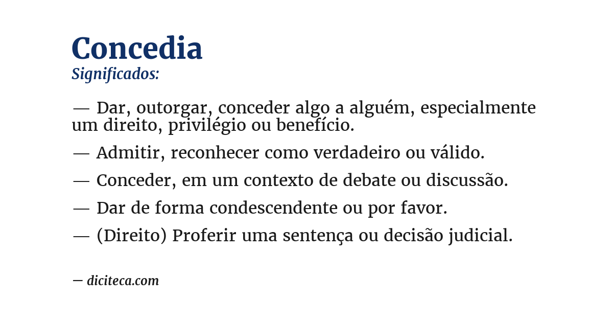 Significado de concedia