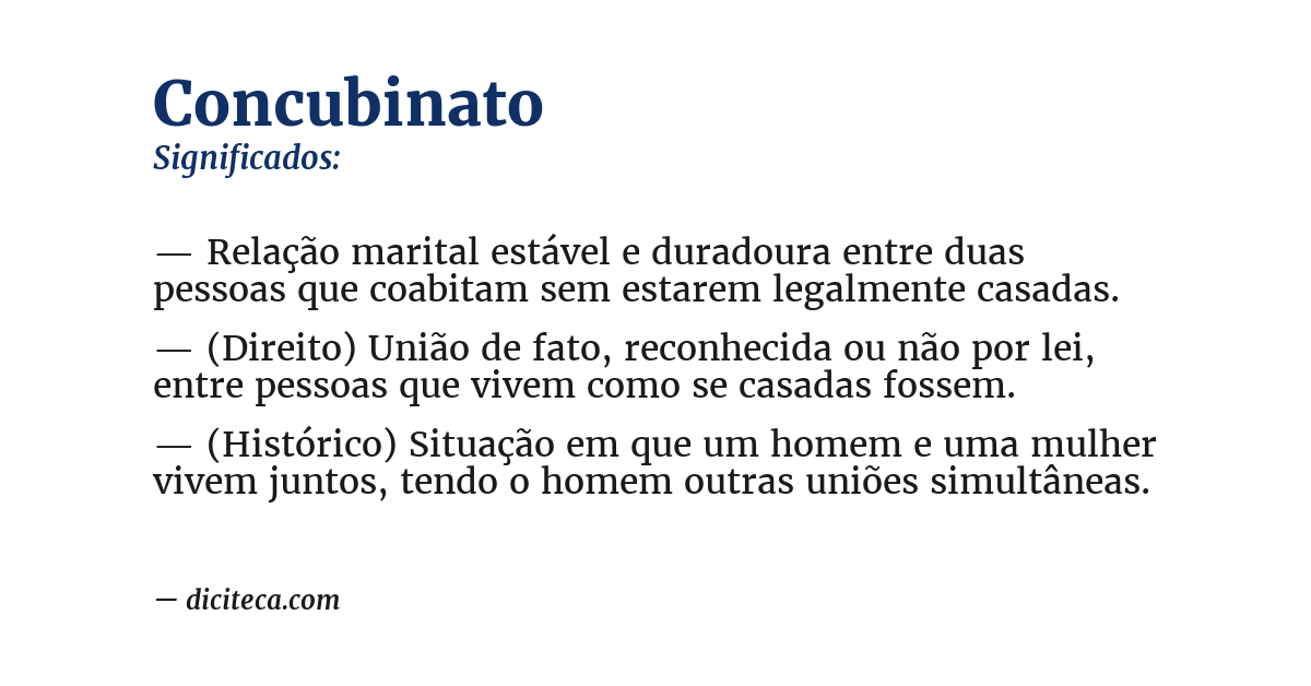 Significado de concubinato