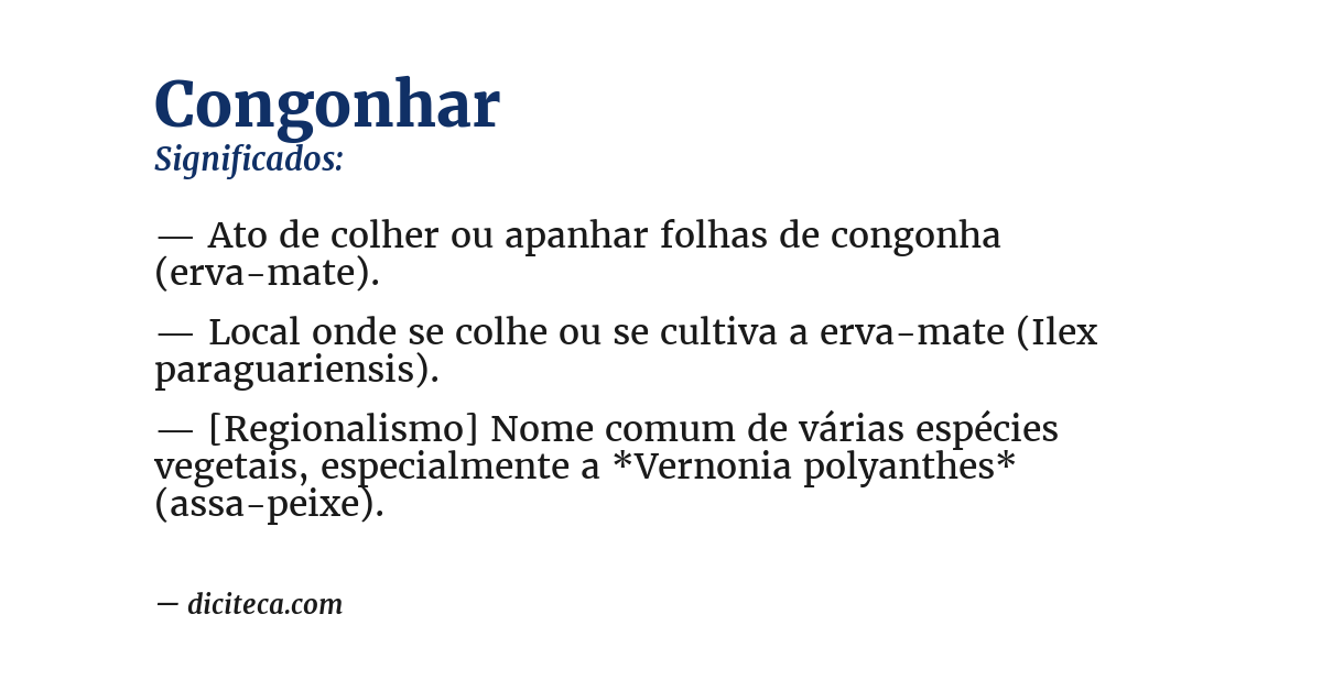 Significado de congonhar