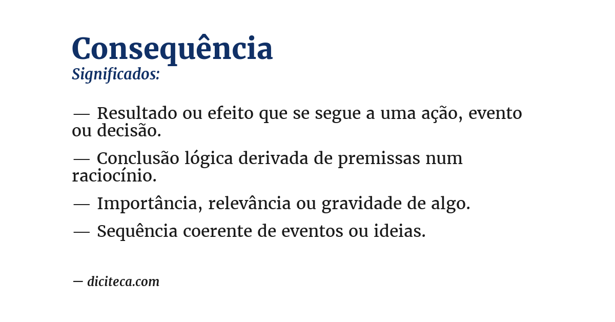 Significado de consequência