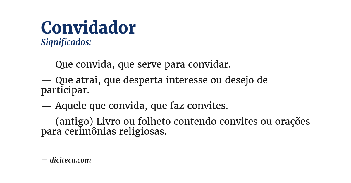 Significado de convidador