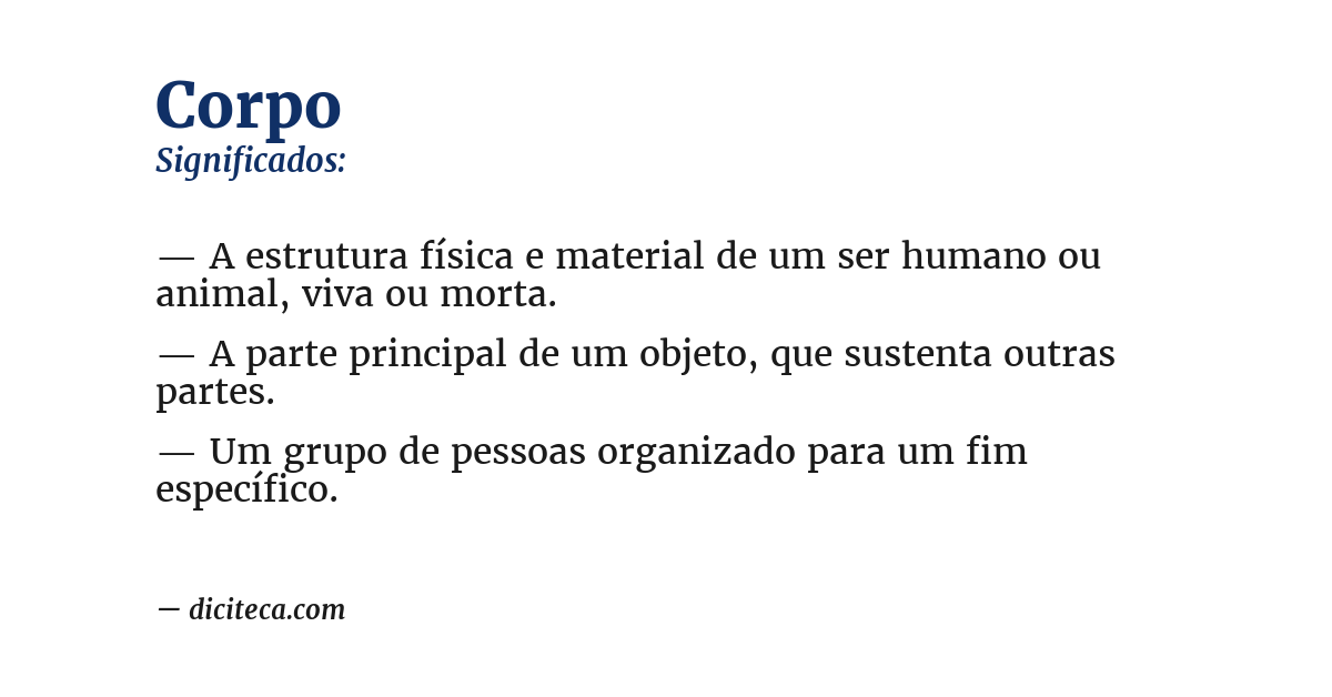 Significado de corpo