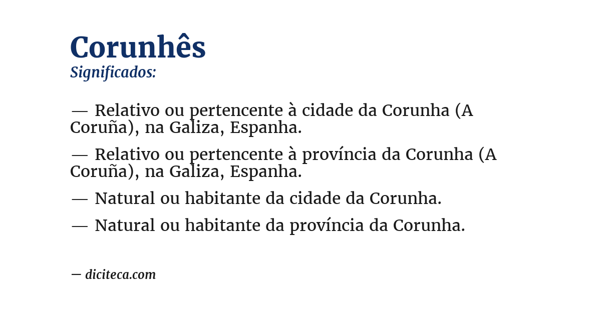 Significado de corunhês