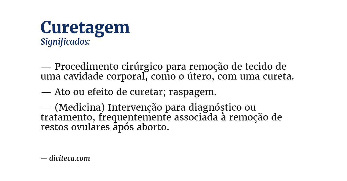 Significado de curetagem