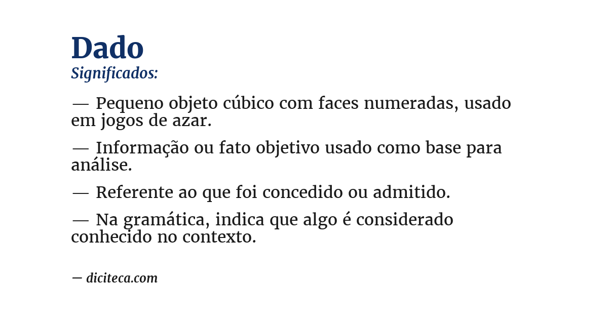 Significado de dado