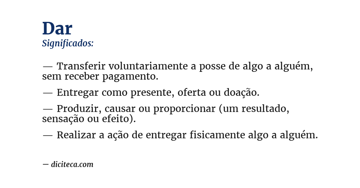 Significado de dar