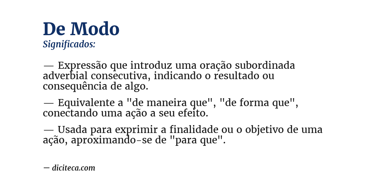 Significado de de modo