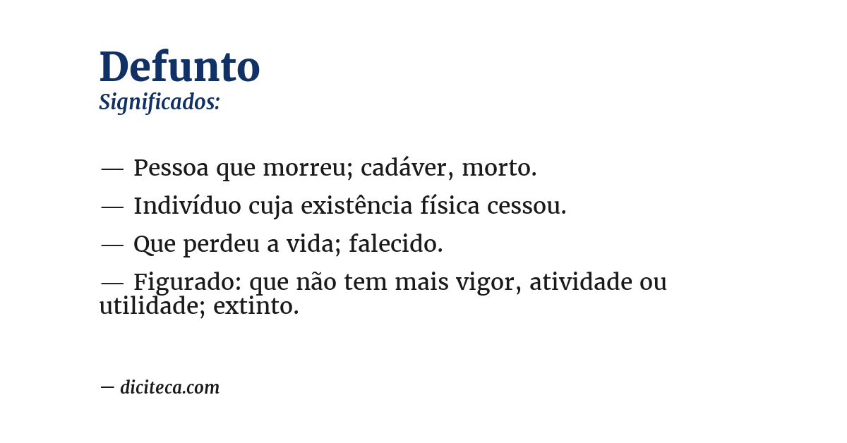 Significado de defunto