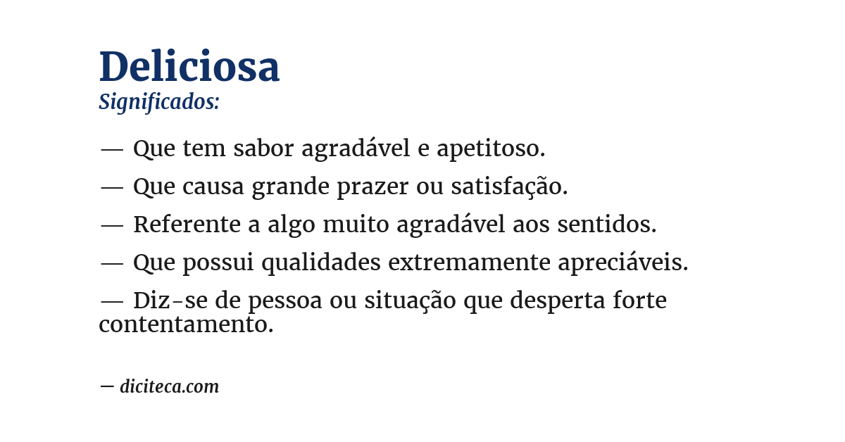 Significado de deliciosa