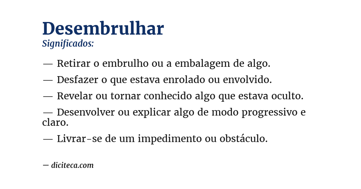 Significado de desembrulhar