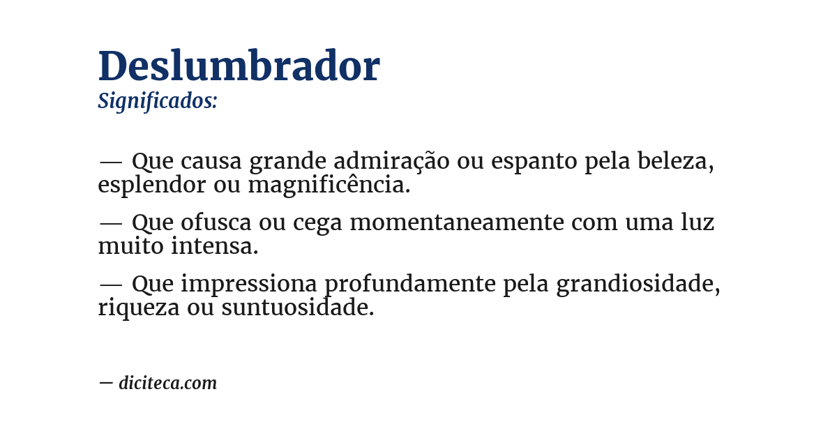 Significado de deslumbrador