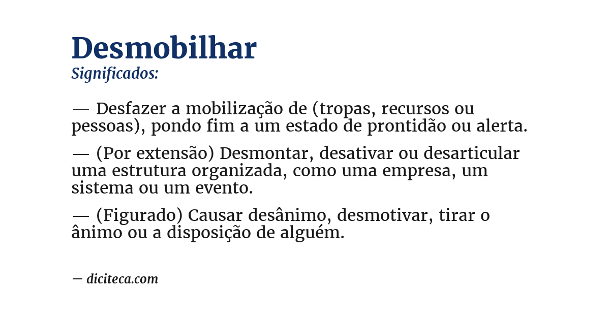 Significado de desmobilhar