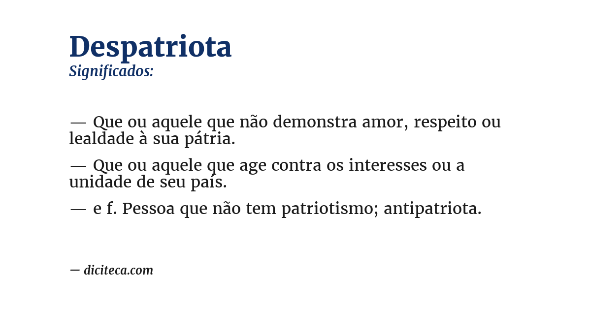 Significado de despatriota