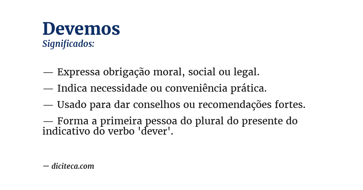 Significado de devemos