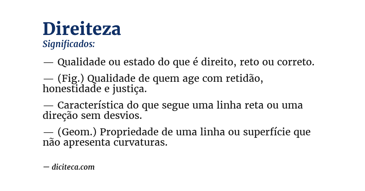 Significado de direiteza