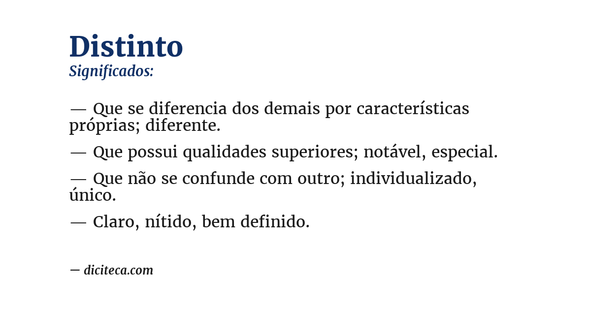 Significado de distinto