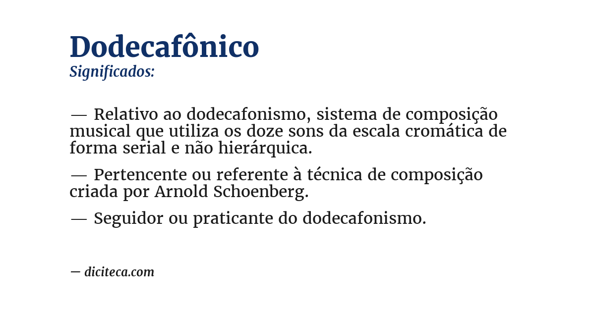 Significado de dodecafônico