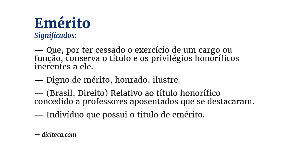 Significado de emérito