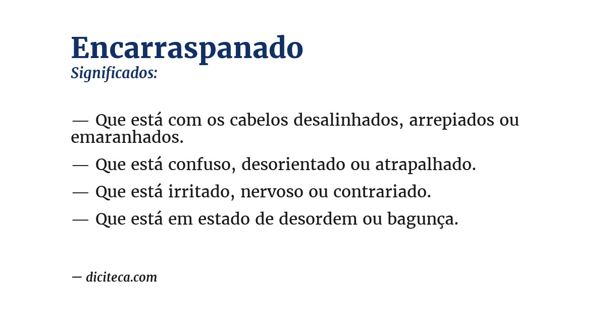 Significado de encarraspanado