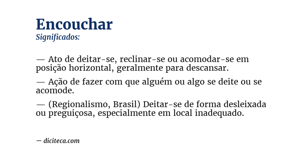Significado de encouchar
