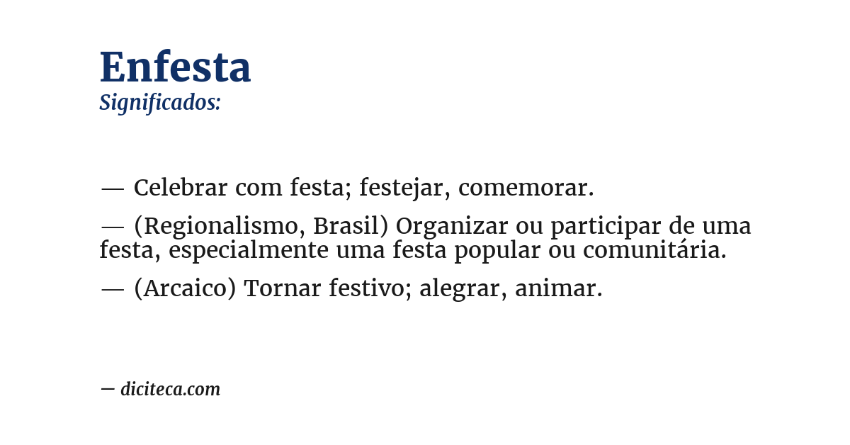 Significado de enfesta