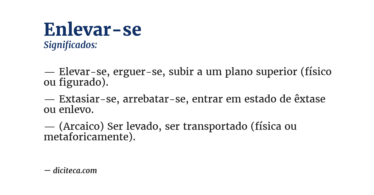 Significado de enlevar-se