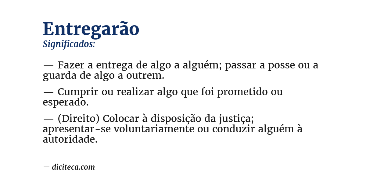 Significado de entregarão