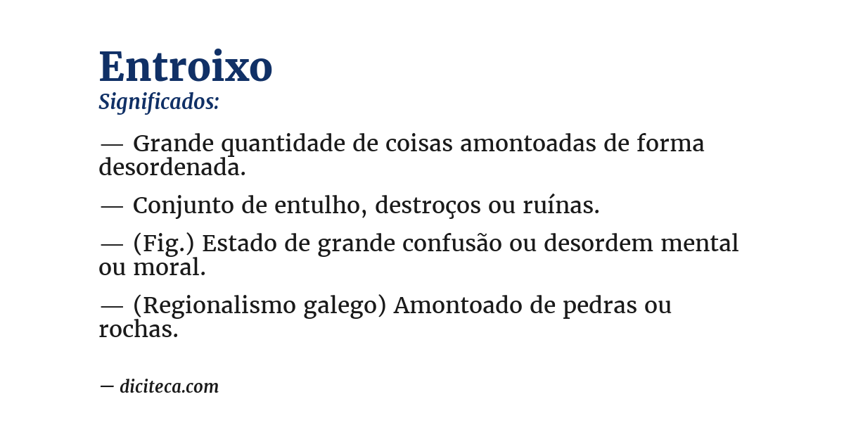 Significado de entroixo