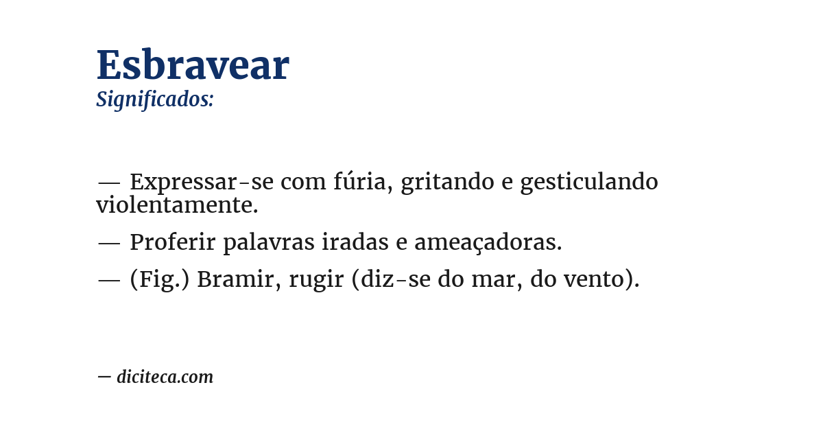 Significado de esbravear