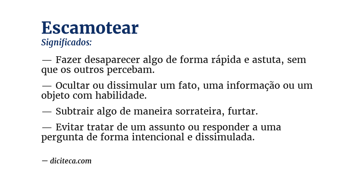 Significado de escamotear