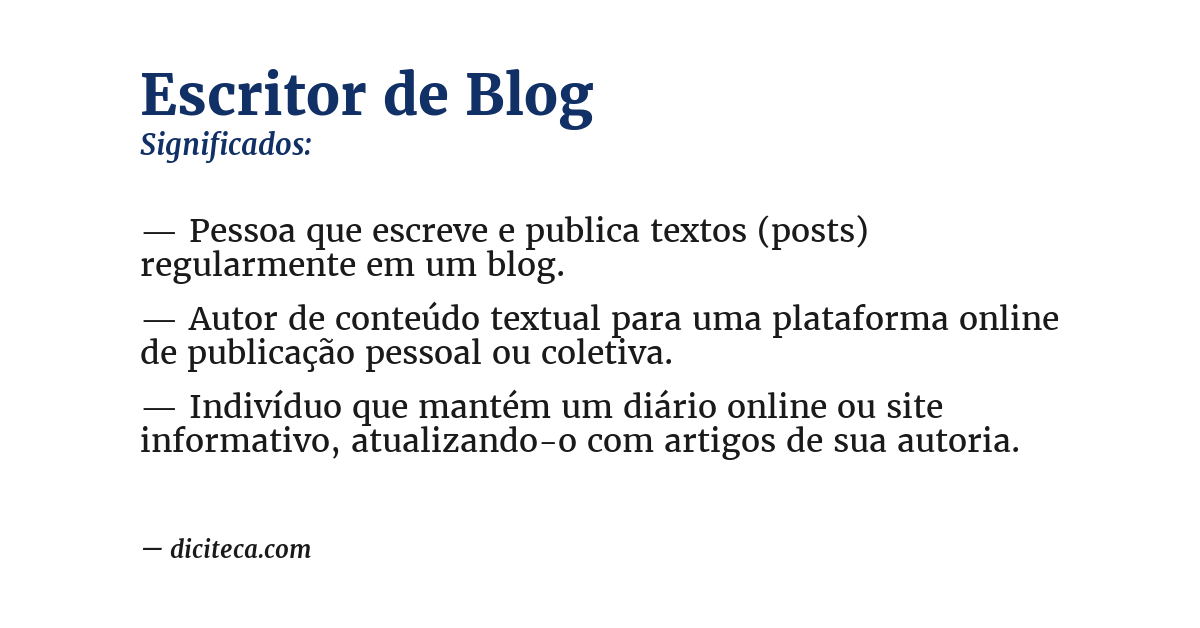 Significado de escritor de blog