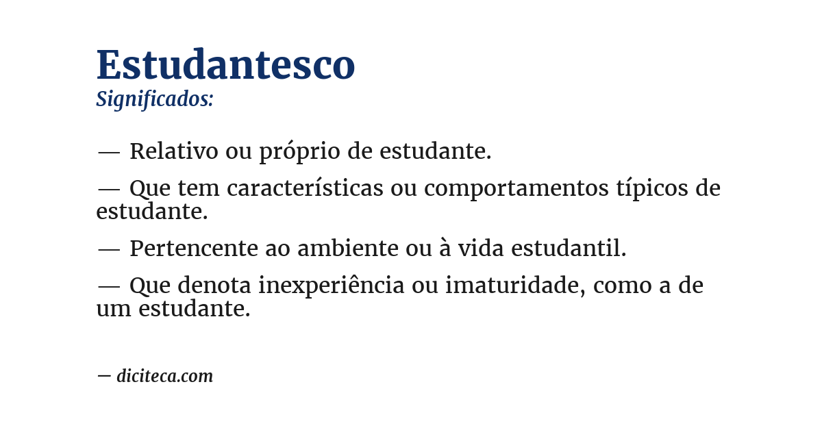 Significado de estudantesco