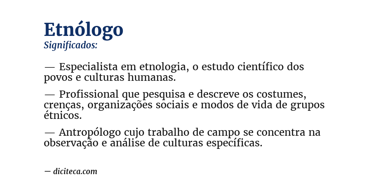 Significado de etnólogo