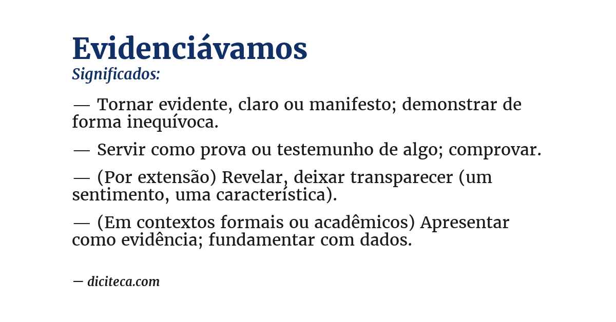 Significado de evidenciávamos