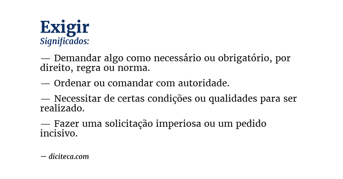 Significado de exigir