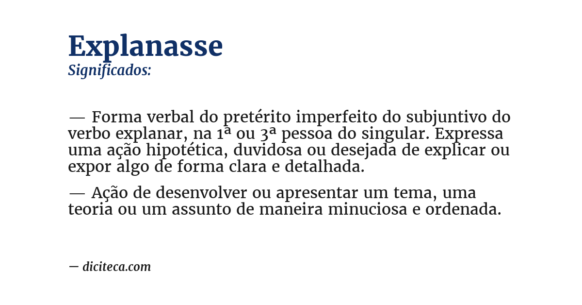 Significado de explanasse