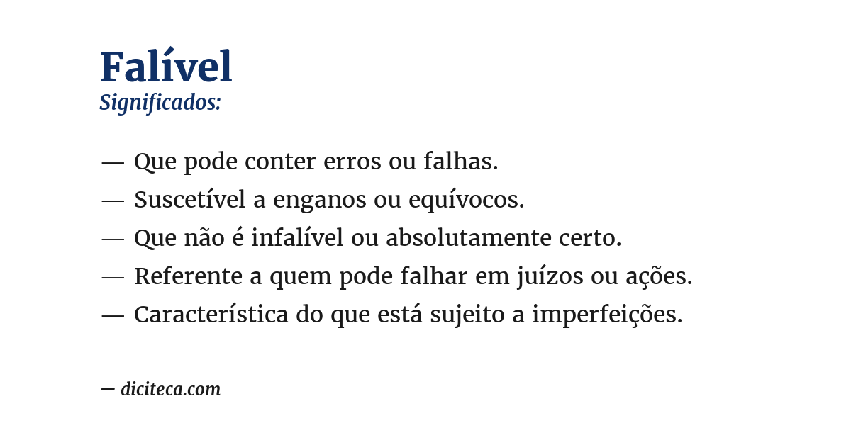 Significado de falível