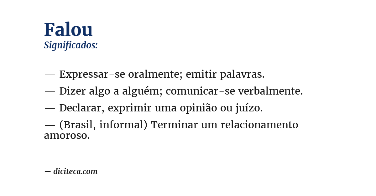 Significado de falou