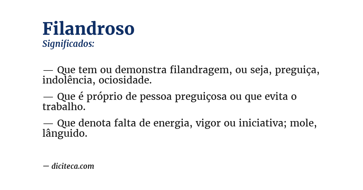 Significado de filandroso