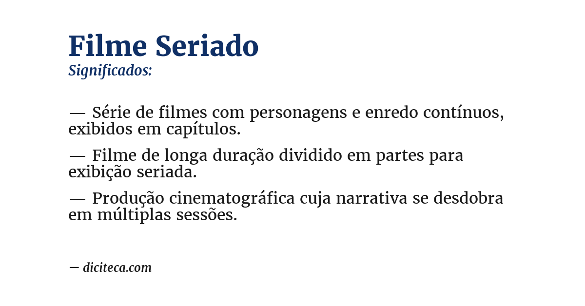 Significado de filme seriado