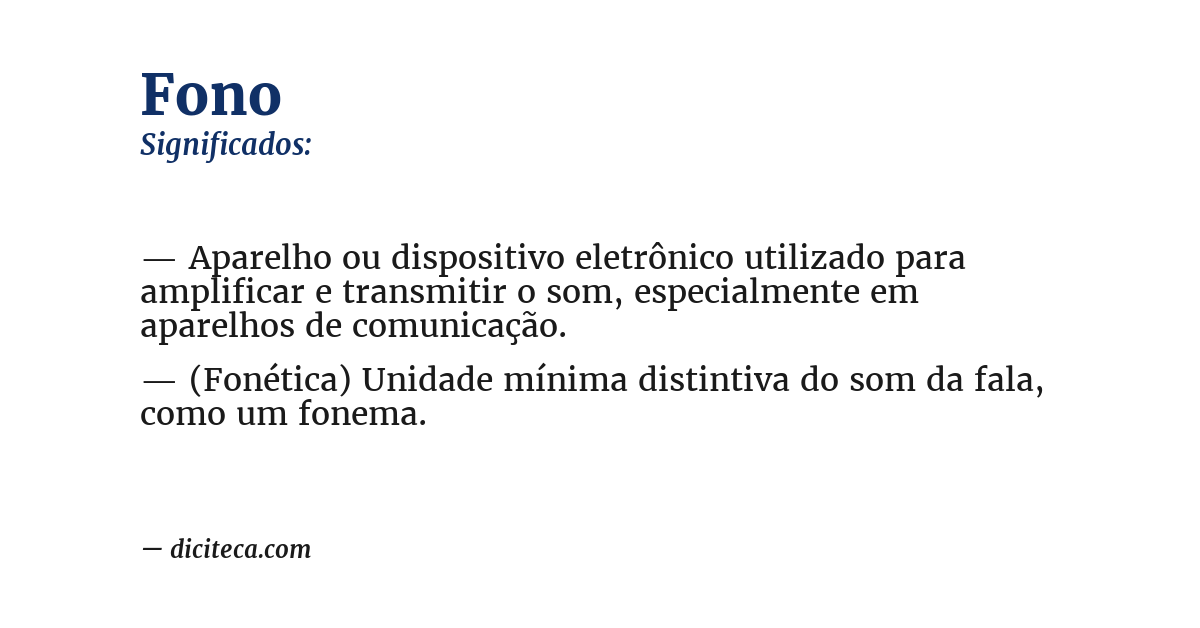 Significado de fono