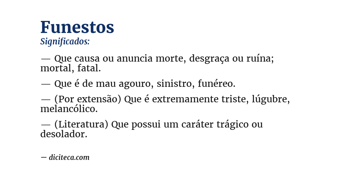 Significado de funestos