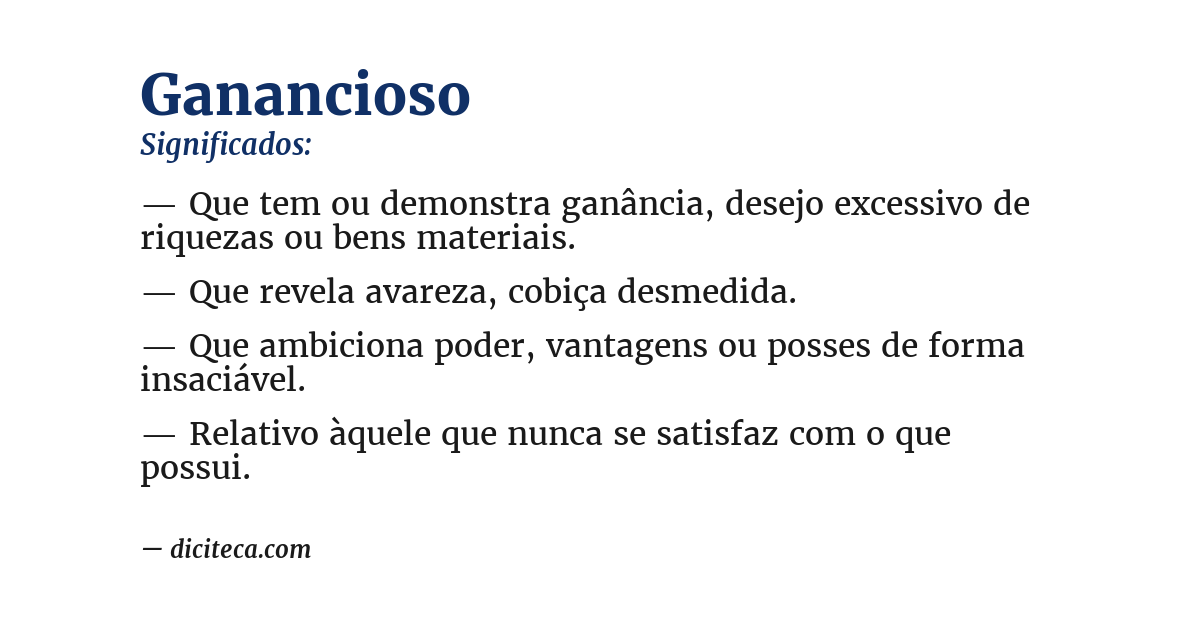 Significado de ganancioso