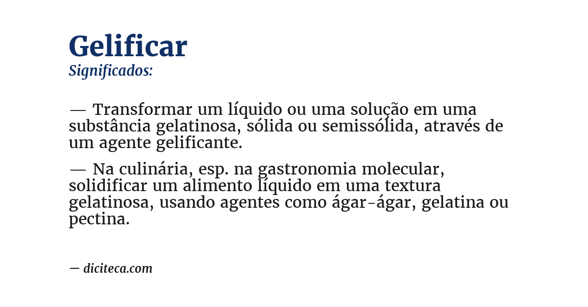 Significado de gelificar