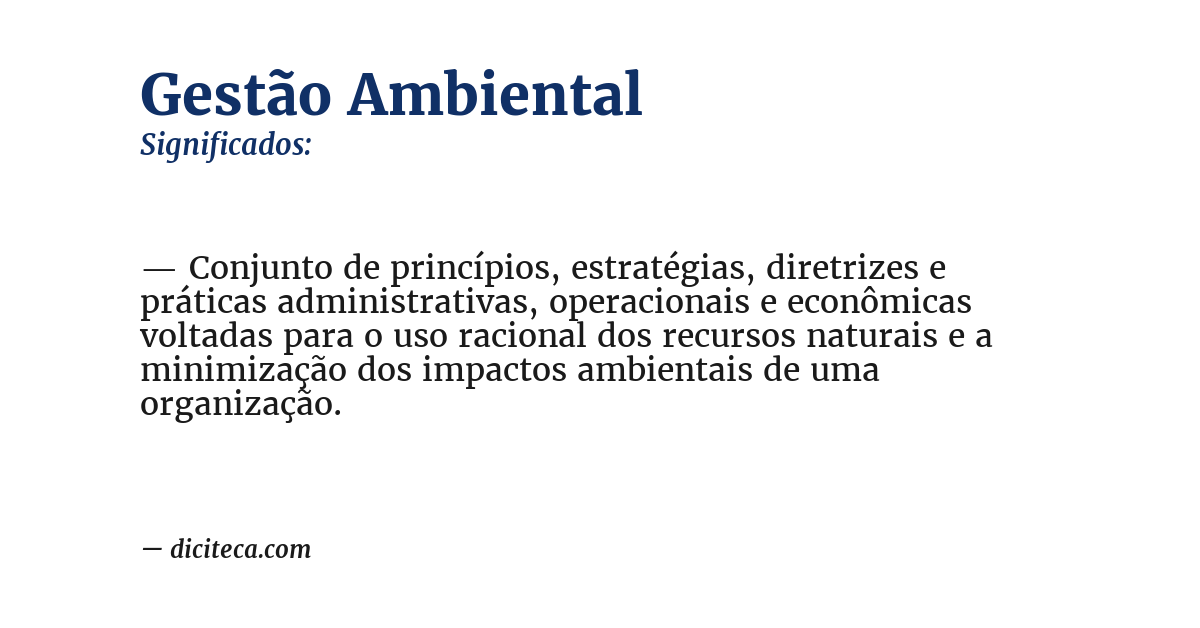 Significado de gestão ambiental