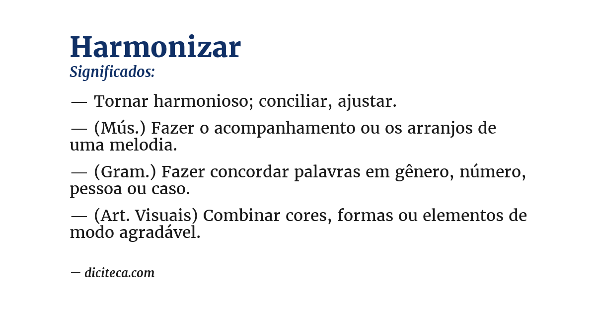 Significado de harmonizar